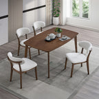Scandinavian Dining Table Set with Upholstered Chairs for Small Spaces (Seats 4–6)