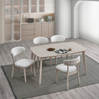 Scandinavian Dining Table Set with Upholstered Chairs for Small Spaces (Seats 4–6)