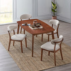 Scandinavian Dining Table Set with Upholstered Chairs for Small Spaces (Seats 4–6)