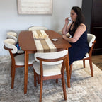 Scandinavian Dining Table Set with Upholstered Chairs for Small Spaces (Seats 4–6)