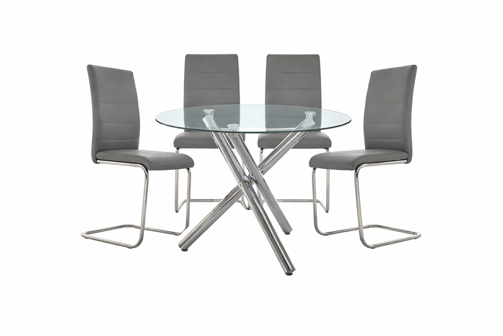 Grace 5-Piece Modern Glass Dining Set