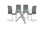 Grace 5-Piece Modern Glass Dining Set