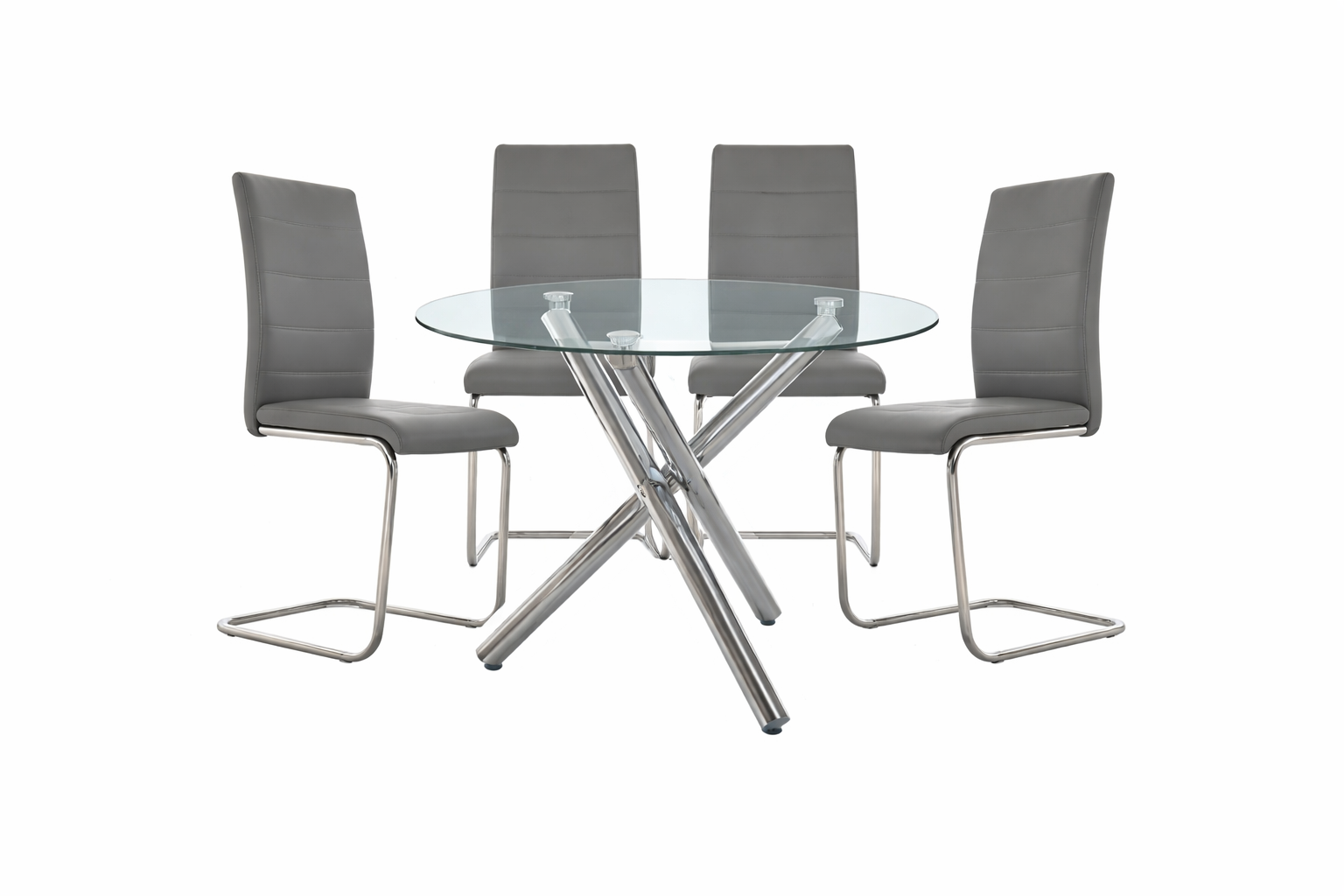 Grace 5-Piece Modern Glass Dining Set