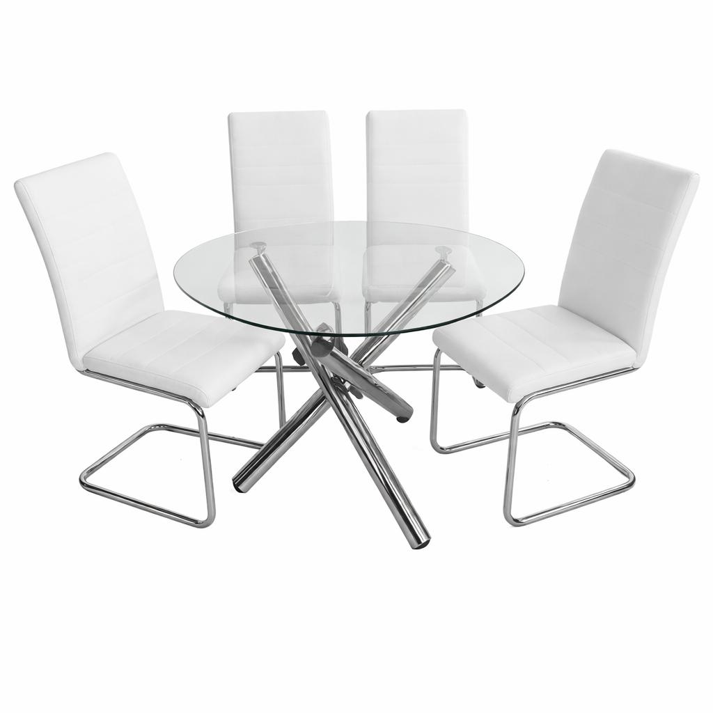 Grace 5-Piece Modern Glass Dining Set