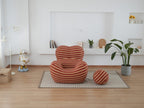 Unique Modern Stripe Accent Chair Sofa with Ottoman