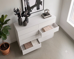 Tokyo Modern 8-Drawer Double Dresser- White