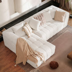 Oversized Chenille Cloud Sectional Sofa – Boneless L-Shaped Deep Seat Couch