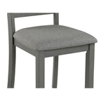 Gray Solid Wood Dining Chairs Set of 4 – Modern Upholstered Kitchen Chairs