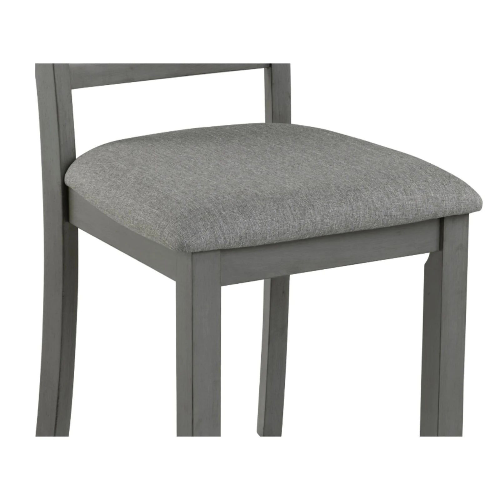 Gray Solid Wood Dining Chairs Set of 4 – Modern Upholstered Kitchen Chairs