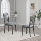 Gray Solid Wood Dining Chairs Set of 4 – Modern Upholstered Kitchen Chairs