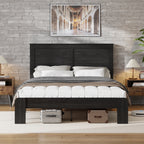 Black Wood Platform Bed Frame
