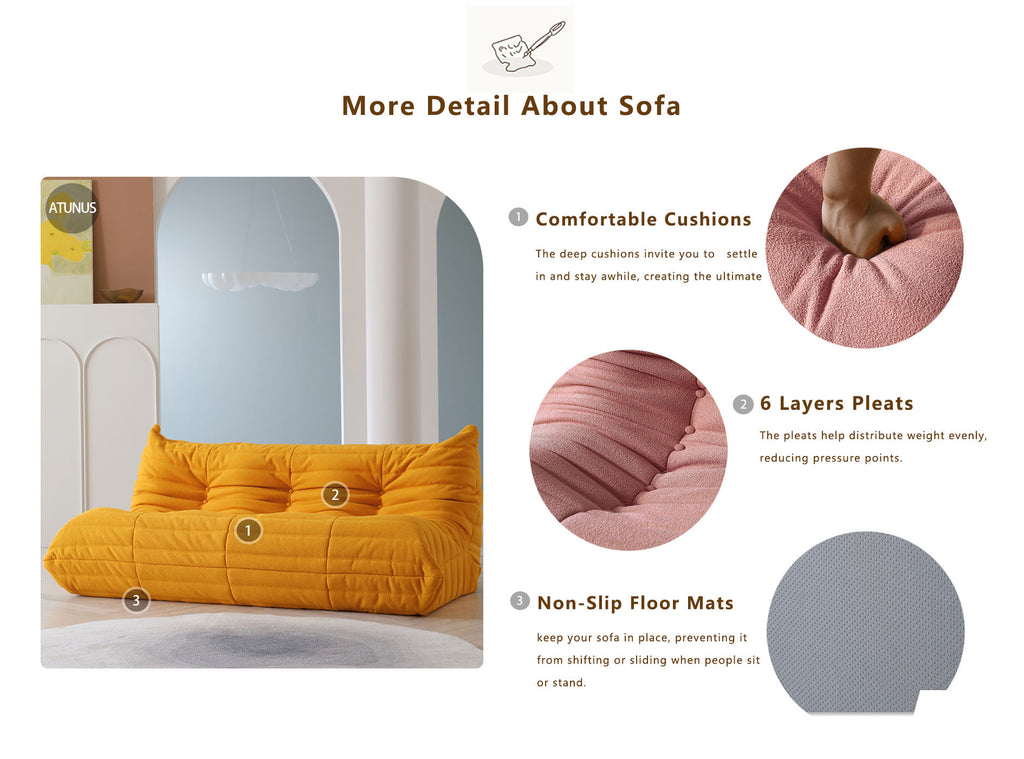 Nordic Modular Lazy Sofa Set – Sofa & Loveseat