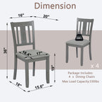 Gray Solid Wood Dining Chairs Set of 4 – Modern Upholstered Kitchen Chairs