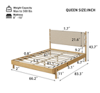 Modern 3-Piece Queen Bedroom Set – Bed Frame with 2 Nightstands