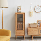 Mid-Century Oak Glass Display Cabinet
