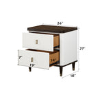 Luxury Modern White Nightstand – USB Charging + Storage