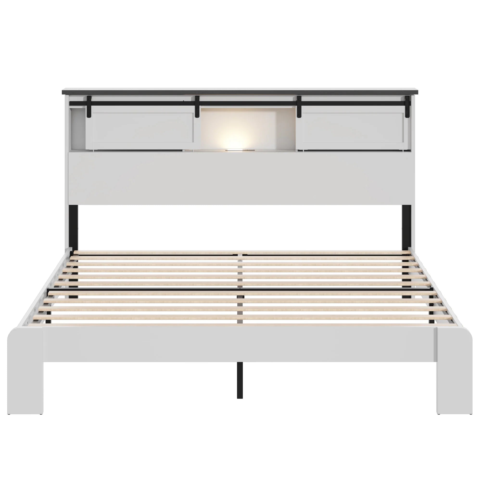 Modern Bed Frame with Built-In Charging Station