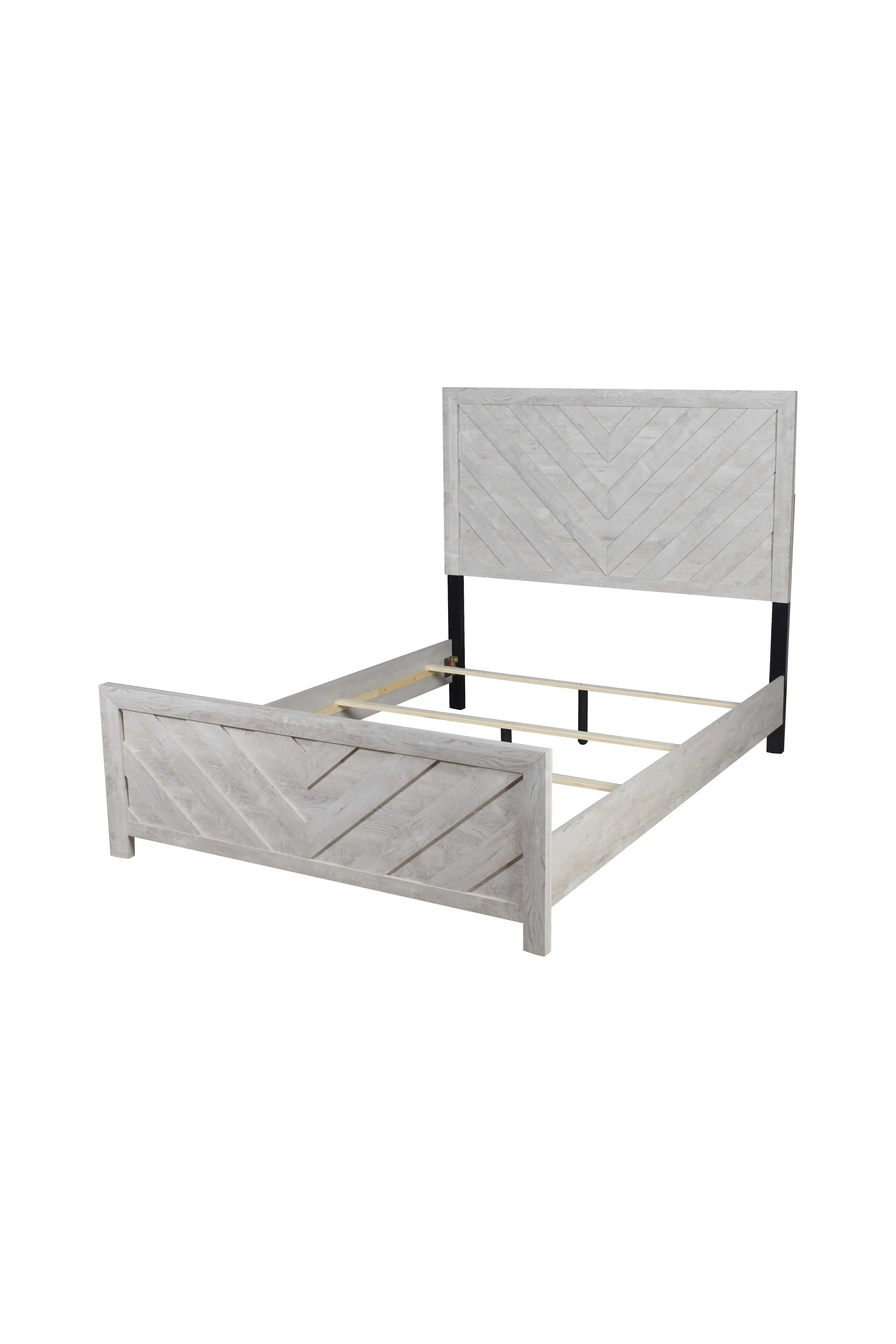 Gray Queen Bedroom Set – Bed Frame, Dresser, Mirror & Nightstand
