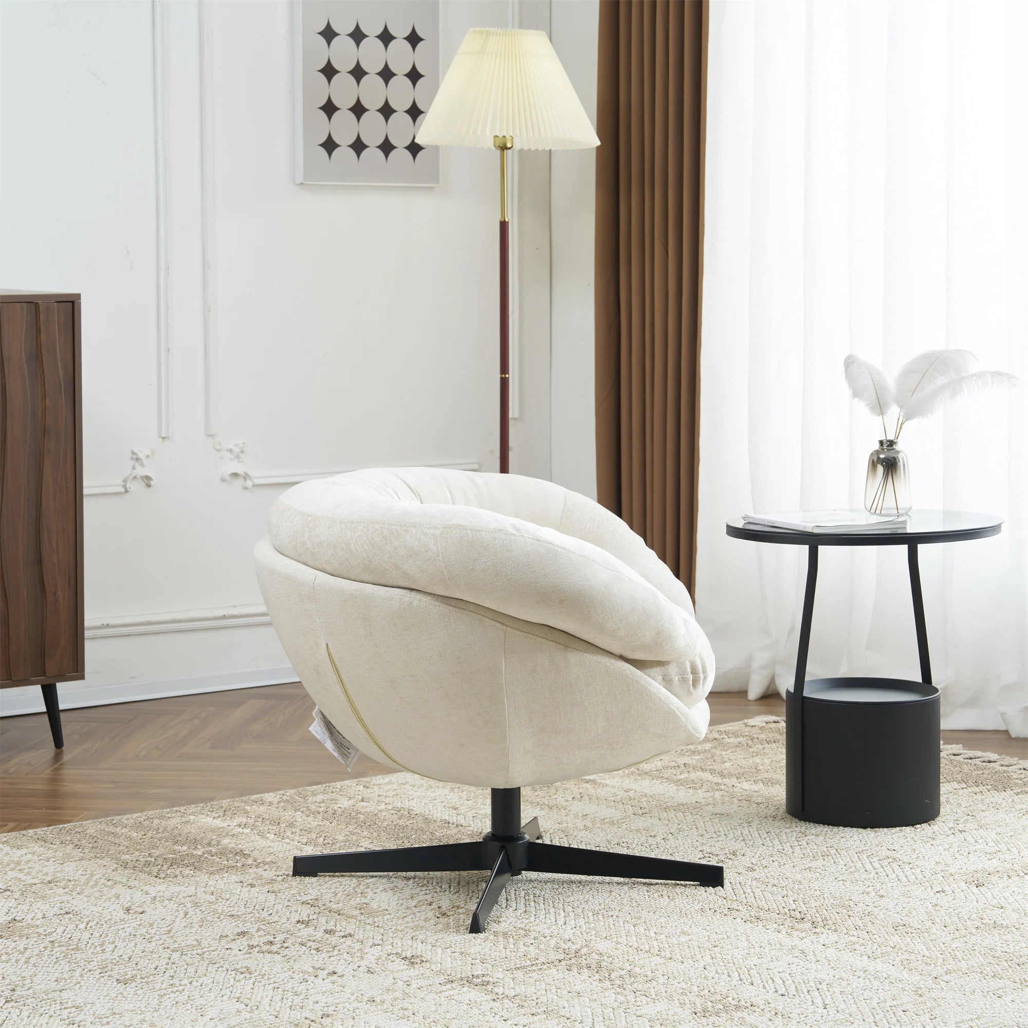 Chenille Swivel Accent Chair