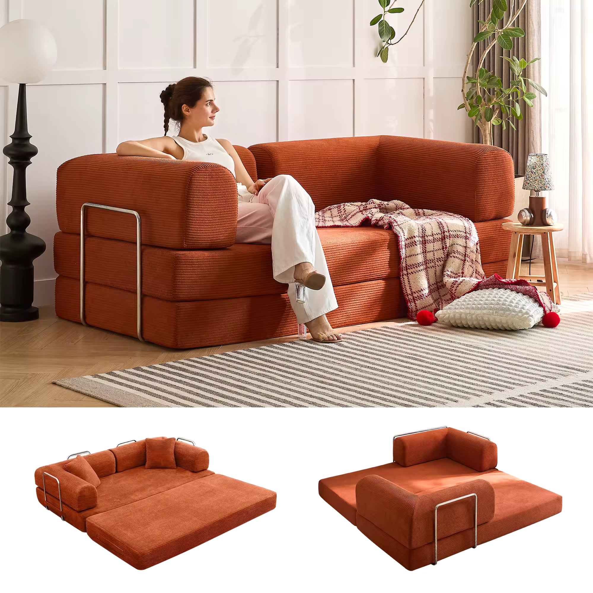 5-in-1 Convertible Sleeper Sofa Bed