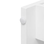 Modern White Solid Wood Wardrobe Cabinet with Drawer and Hanging Rod