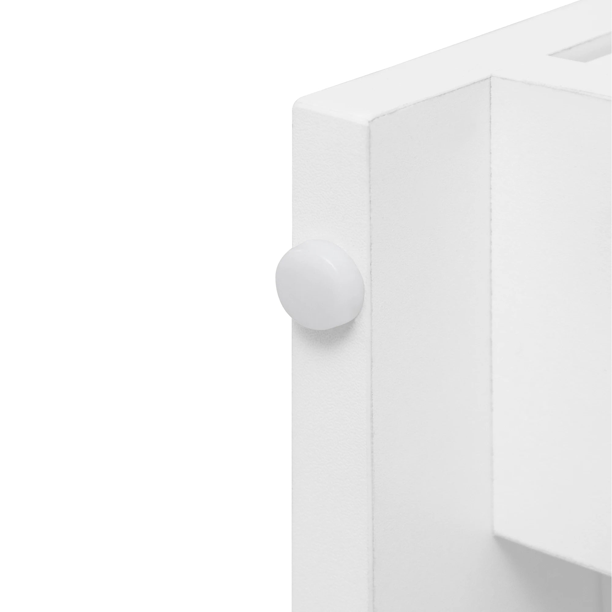Modern White Solid Wood Wardrobe Cabinet with Drawer and Hanging Rod