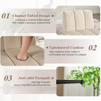 Modern Chenille Armless Accent Chair with Metal Legs – Cozy Neutral Lounge Chair