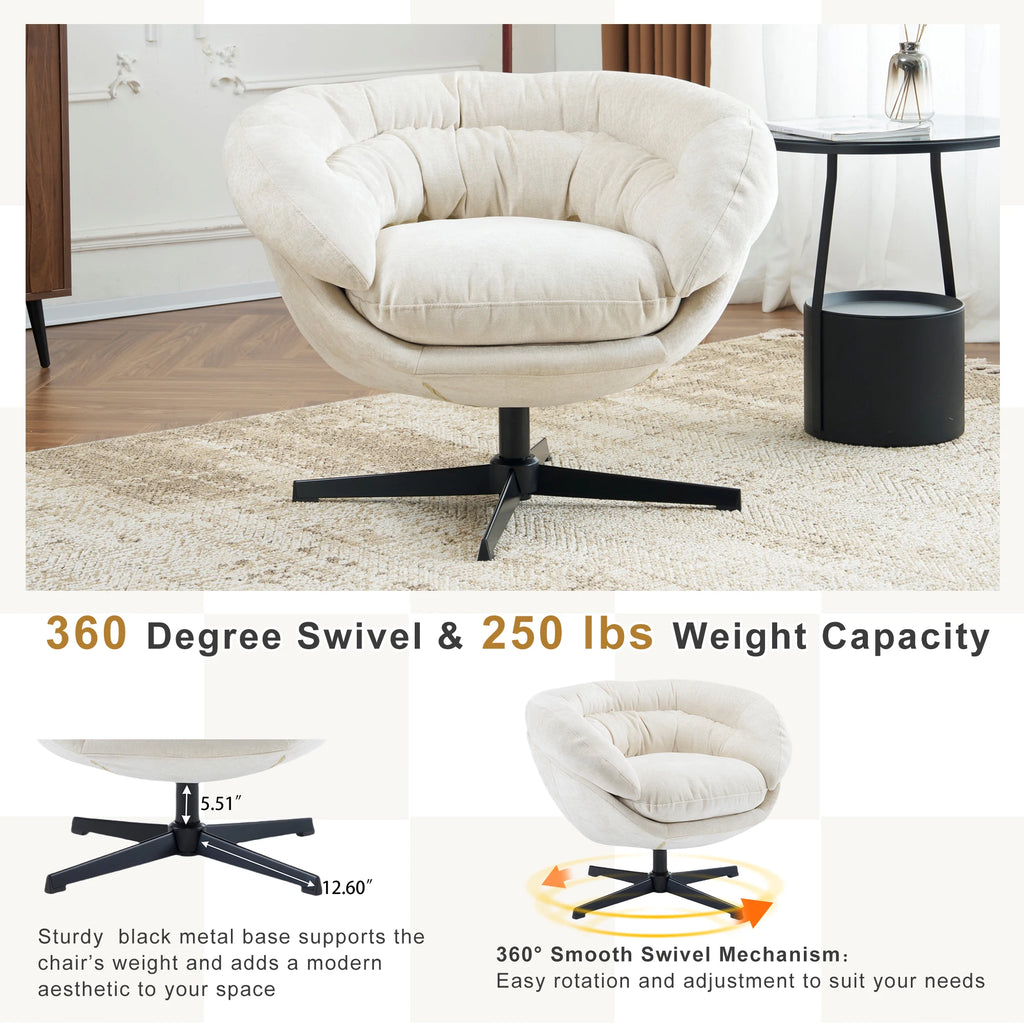 Chenille Swivel Accent Chair