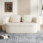 2-in-1 Foldable Corner Sofa Bed – Modern Corduroy Modular Convertible Lounge