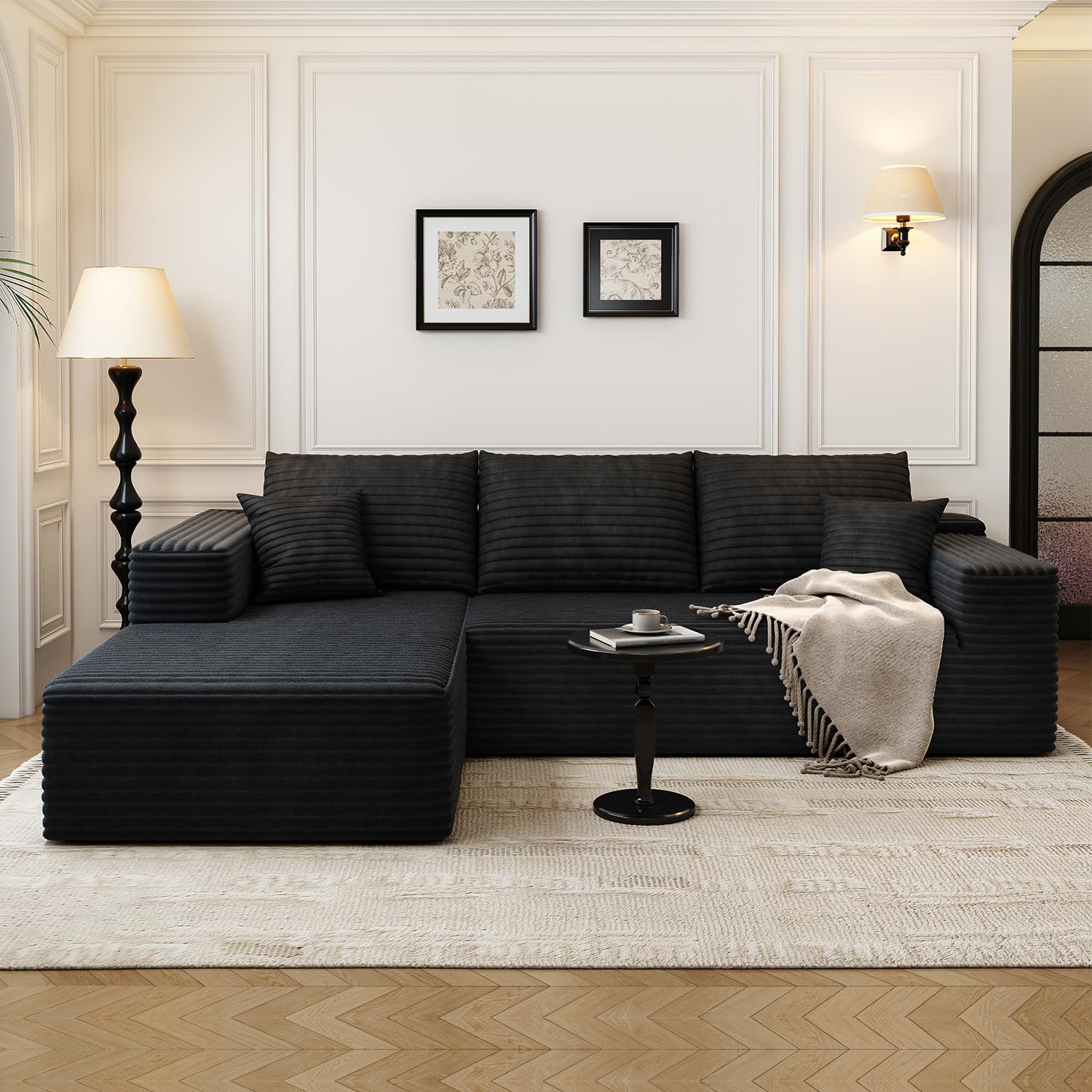 The Cozy Viral Modular Sectional Sofa – Soft Corduroy TikTok Lounge Couch