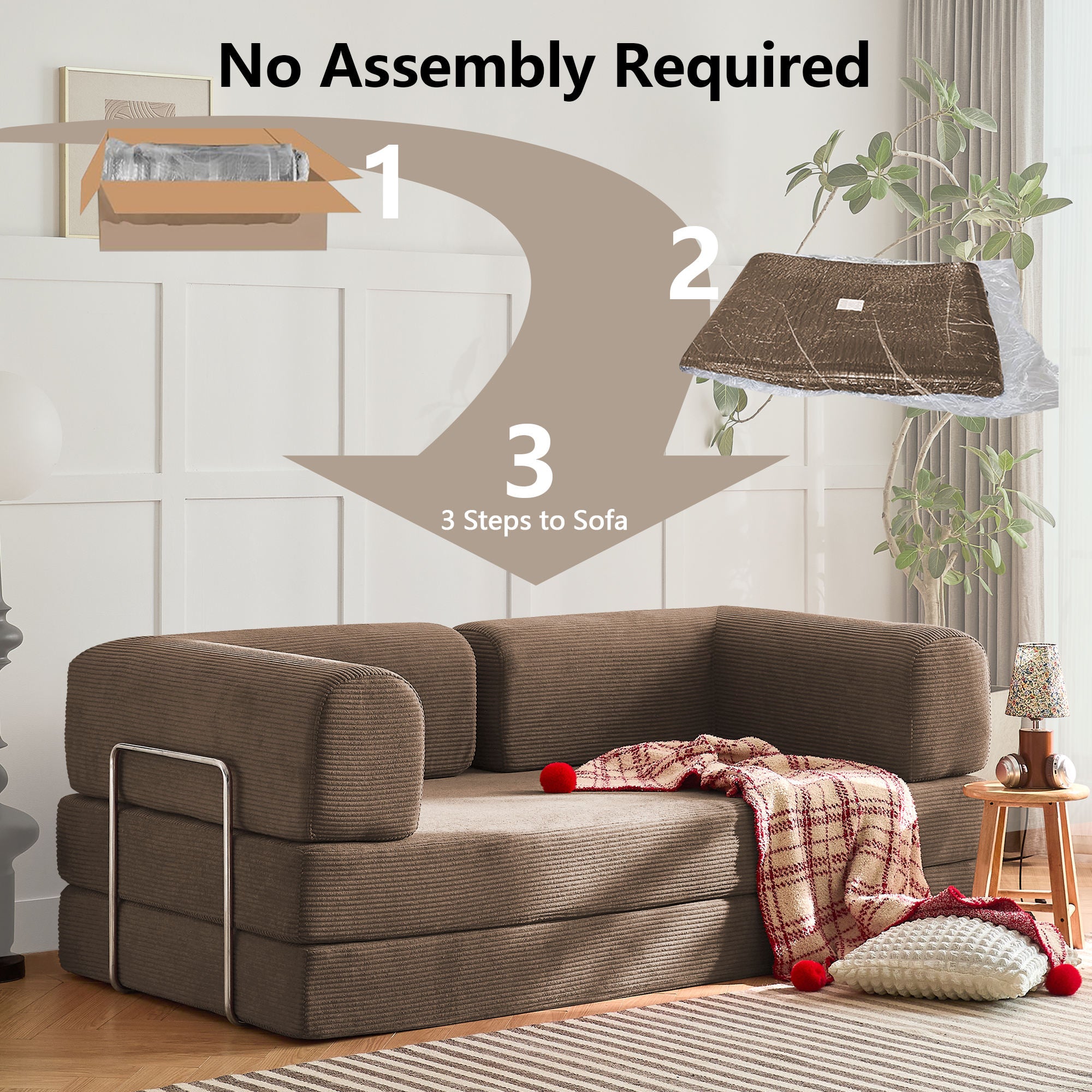 5-in-1 Convertible Sleeper Sofa Bed