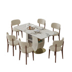 Ivory Luxe Dining Table Set – 7 Piece Dining Set