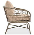 Boho-Inspired 4-Piece Outdoor Wicker Patio Set with Cushions and Coffee Table