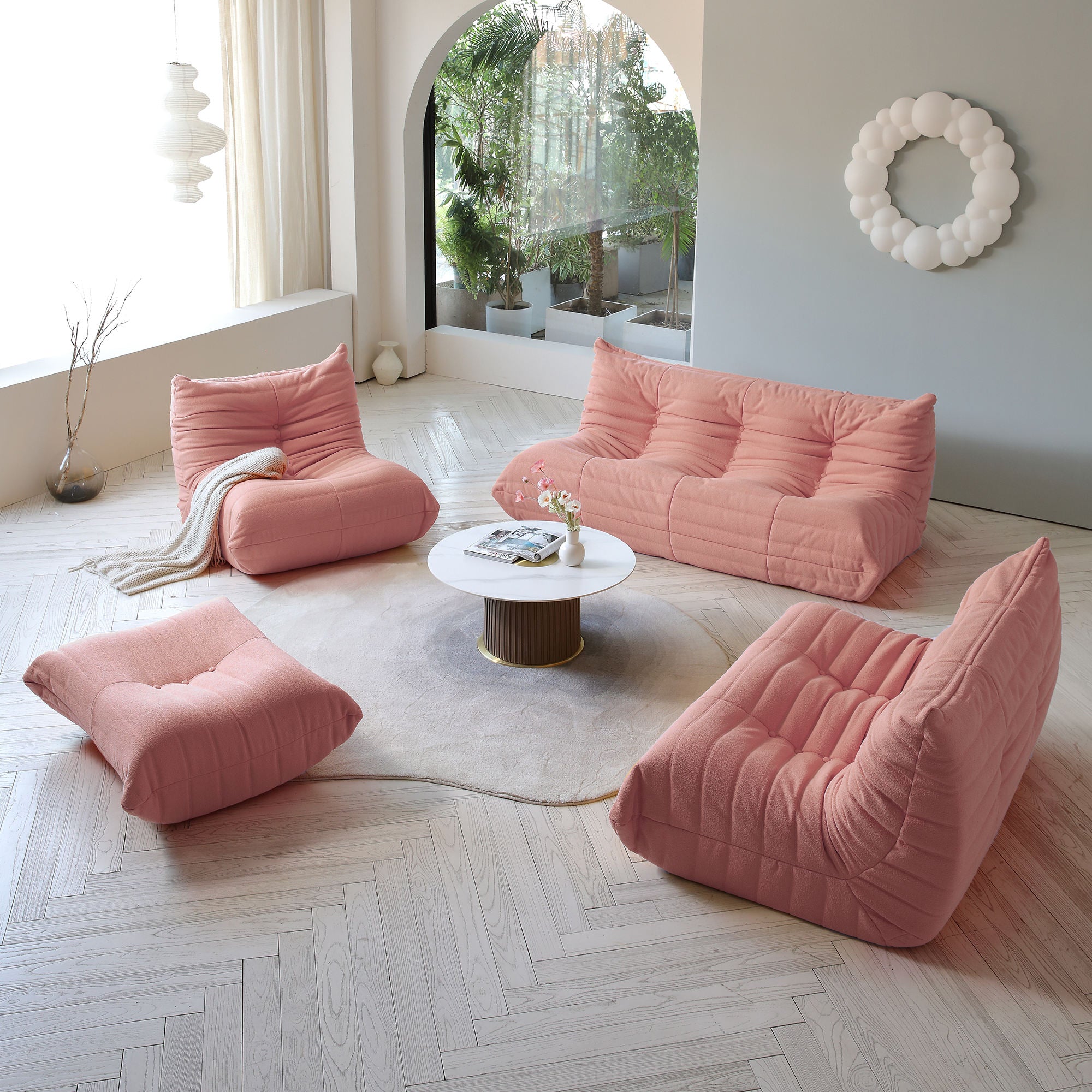 Nordic Modular Lazy Sofa Set – Sofa & Loveseat