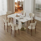 Ivory Luxe Dining Table Set – 7 Piece Dining Set