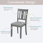 Gray Solid Wood Dining Chairs Set of 4 – Modern Upholstered Kitchen Chairs