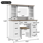 Vanity Desk with LED Mirror, Storage Drawers & Matching Stool