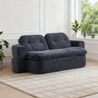 Modern Chenille Convertible Twin Size Sofa Bed with Pillows