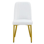 Elegant White & Gold Dining Chairs – Modern Glam Set of 2