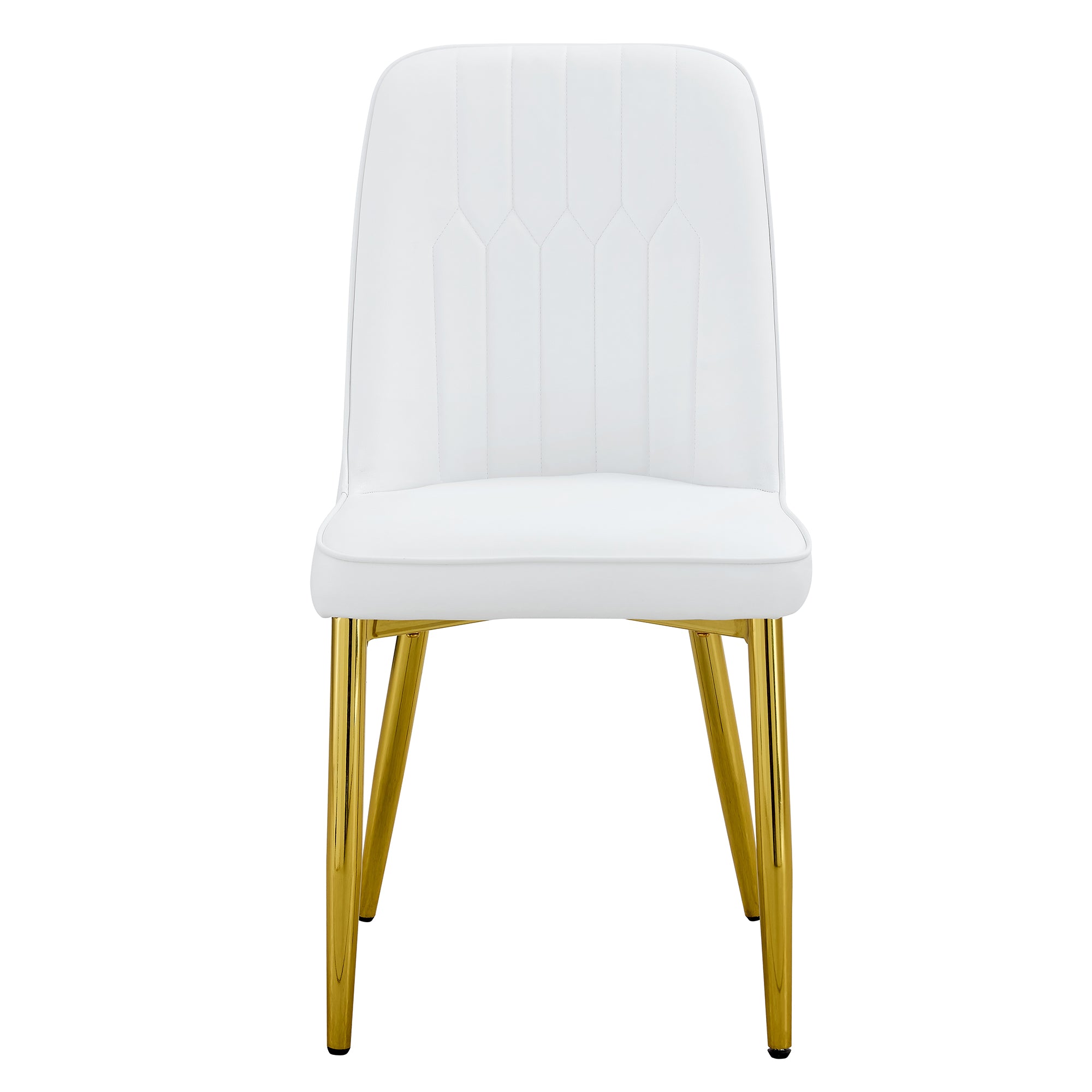 Elegant White & Gold Dining Chairs – Modern Glam Set of 2