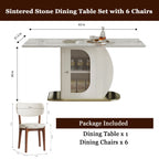 Ivory Luxe Dining Table Set – 7 Piece Dining Set