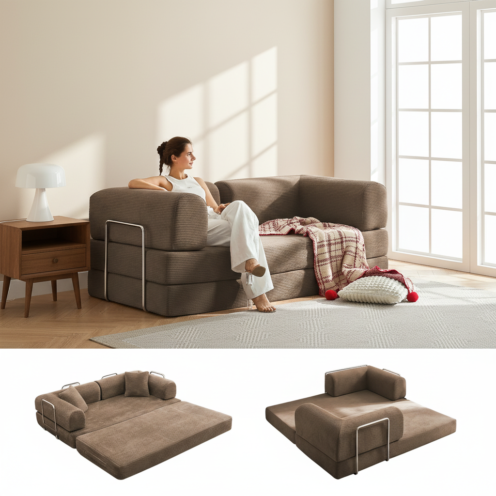 5-in-1 Convertible Sleeper Sofa Bed