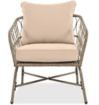 Boho-Inspired 4-Piece Outdoor Wicker Patio Set with Cushions and Coffee Table