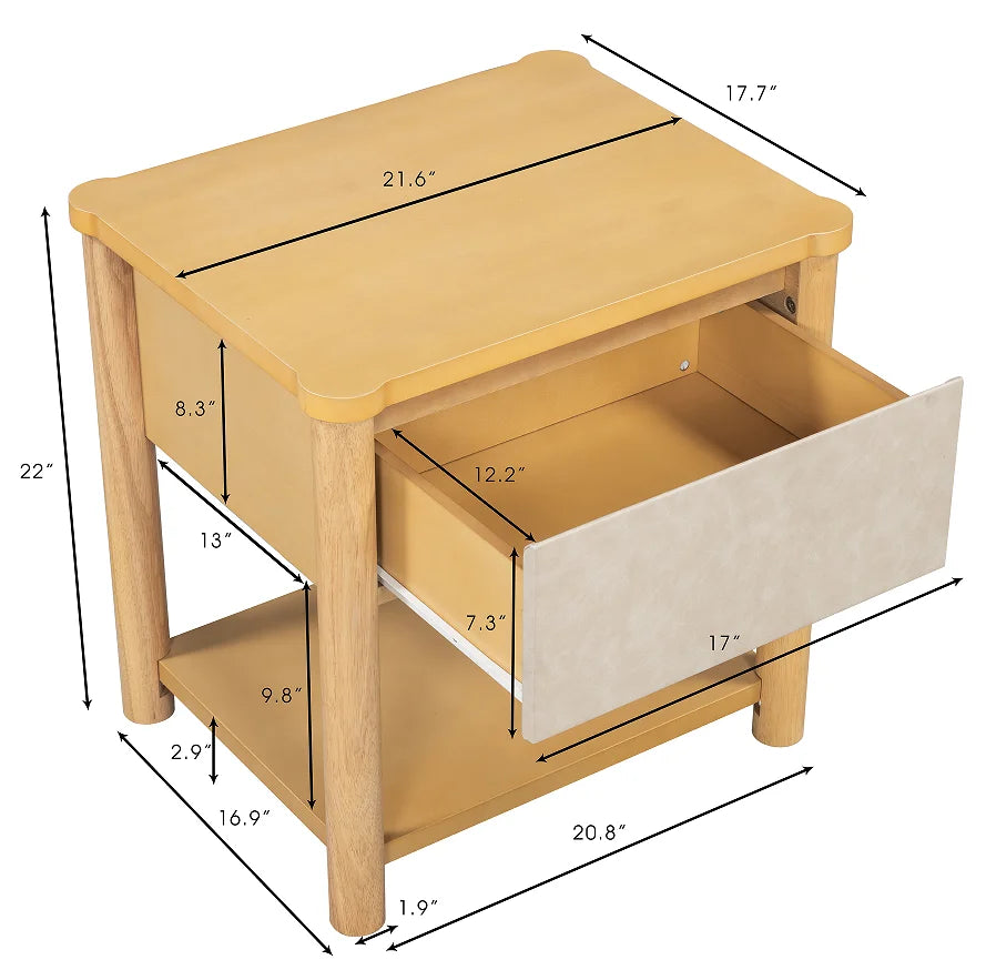 Modern 3-Piece Queen Bedroom Set – Bed Frame with 2 Nightstands