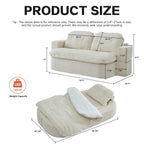 Modern Chenille Convertible Twin Size Sofa Bed with Pillows