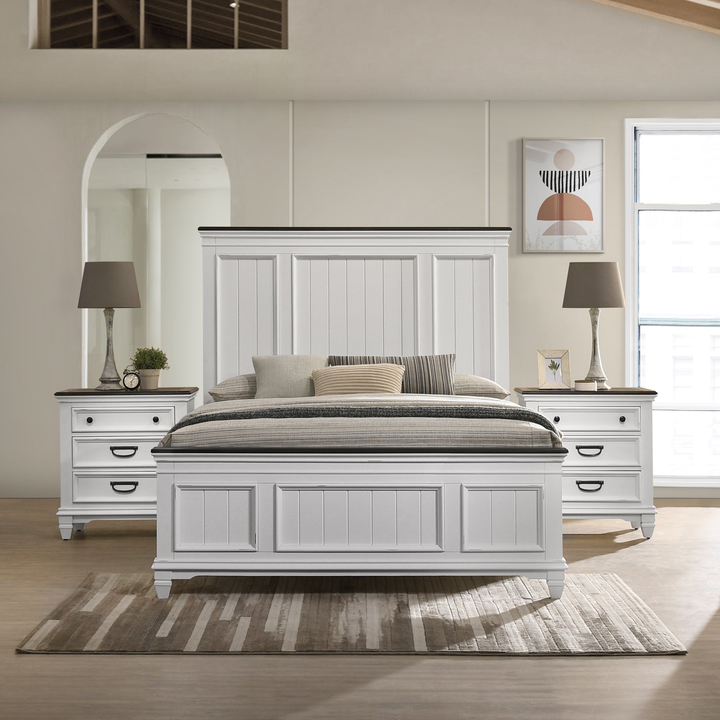 Weathered White Farmhouse Queen Bedroom Set