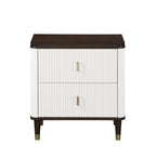 Luxury Modern White Nightstand – USB Charging + Storage
