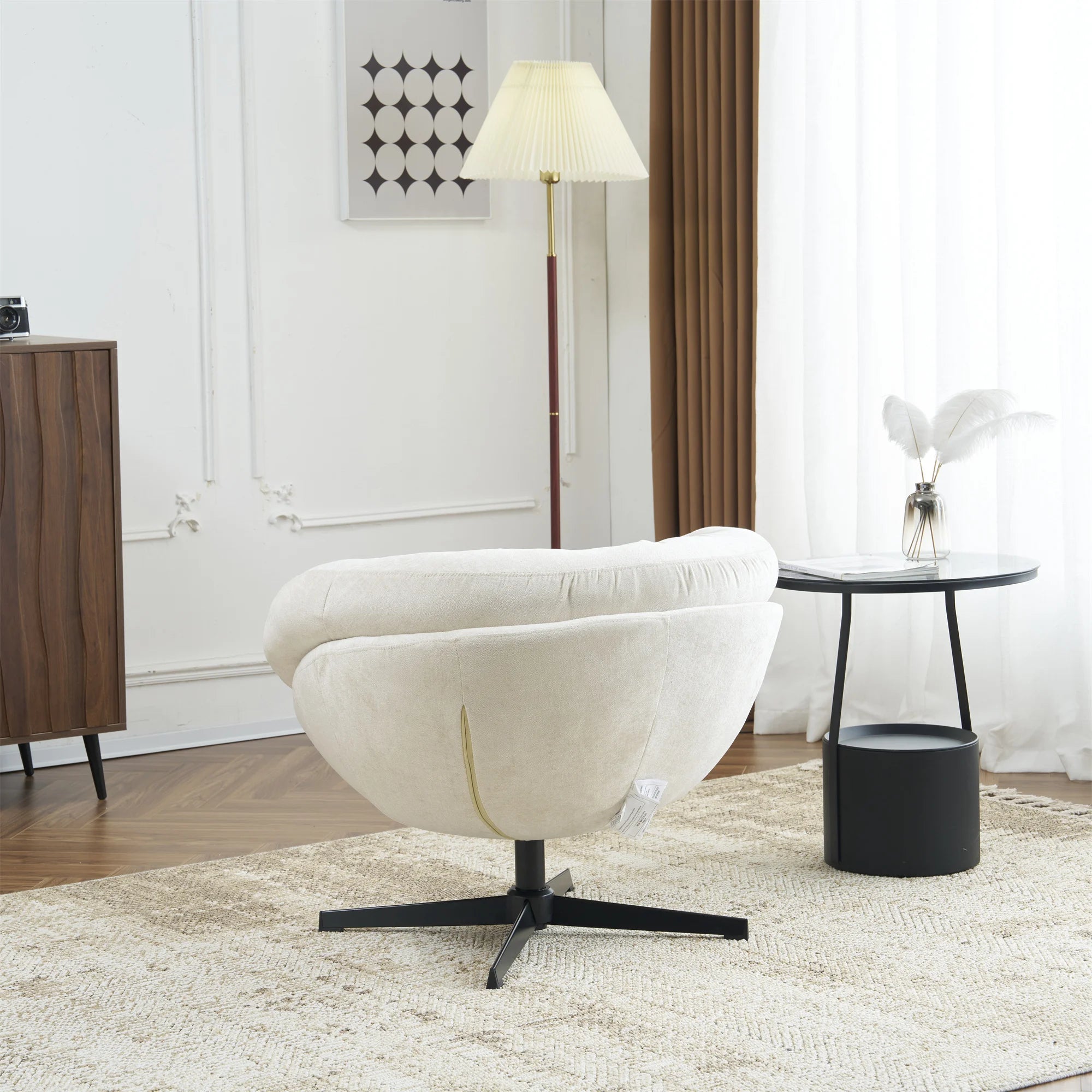 Chenille Swivel Accent Chair