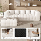 Oversized Chenille Cloud Sectional Sofa – Boneless L-Shaped Deep Seat Couch