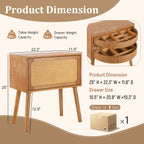Natural Modern Wood Nightstand with Hidden Storage – Rotating Compartment Side Table (2)